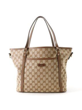 Gucci Tote Bag GG Canvas Leather